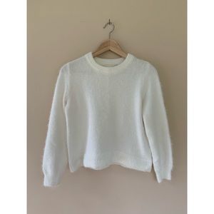 H&M Ivory Fuzzy Sweater | XS